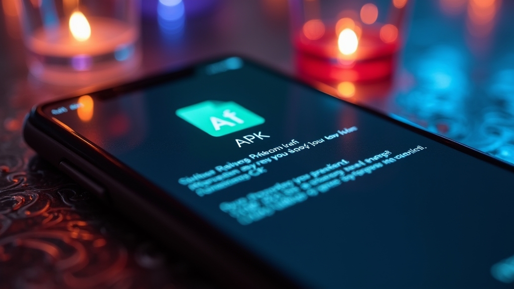 Móvil Android con instalación de APK junto a un aviso de permisos