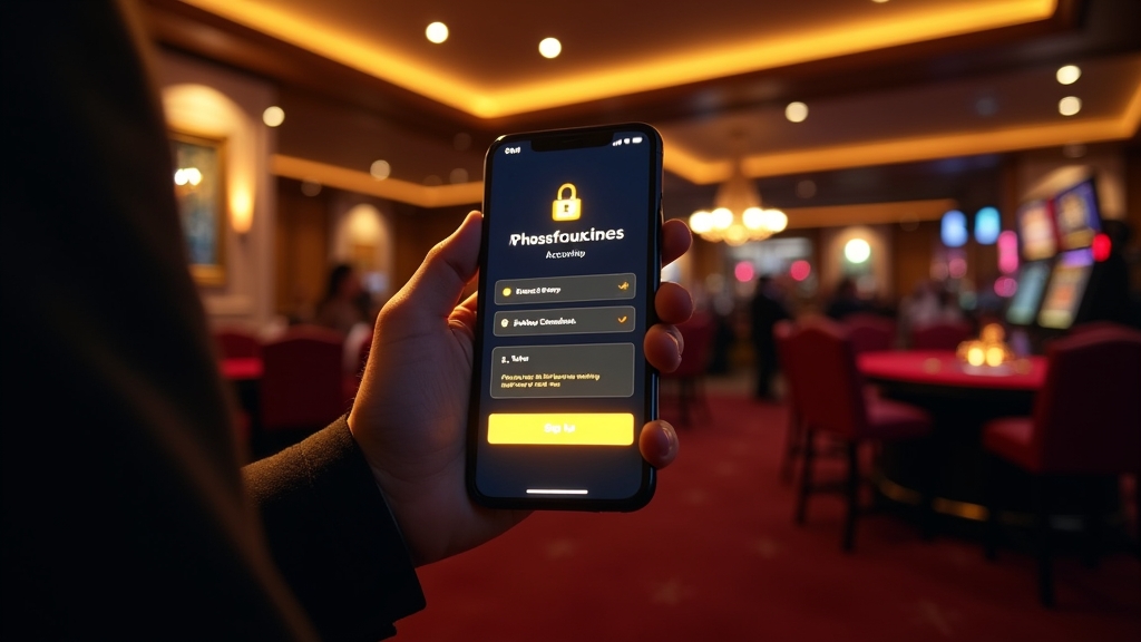 Usuario creando una cuenta nueva en una interfaz de casino moderna